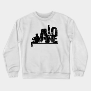 Alone guy siluet black and white Crewneck Sweatshirt